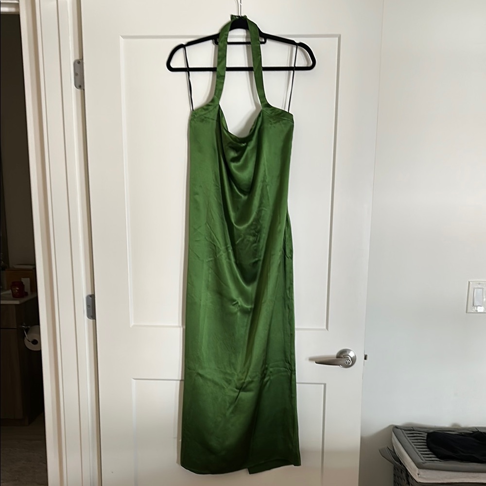 Reformation Green Backless Dress